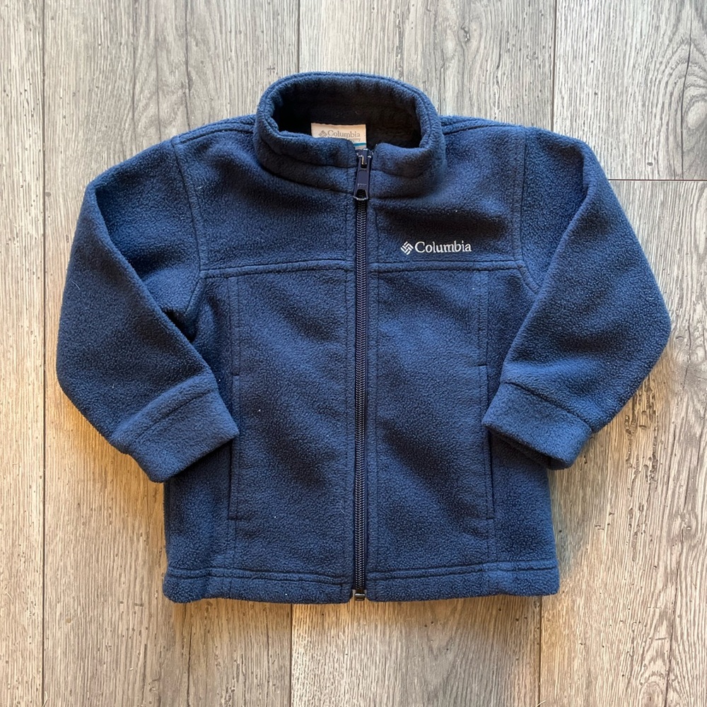 Columbia Toddler Boy’s Lightweight Fleece Full Zip Up Jacket Navy Blue 2T